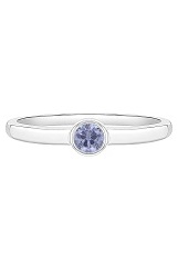 handsome little silver cz June baby birthstone ring